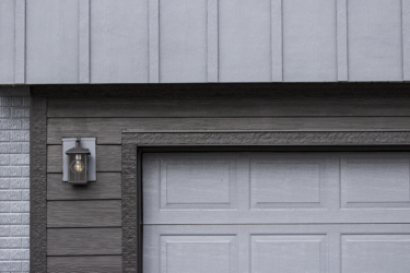 garage door with james hardie siding